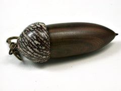 LV-2774 Lignum Vitae & Betelnut Acorn Pendant Box, Needlecase-SCREW CAP
