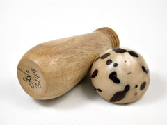 LV-3149 Persimmon & Raphia Palm Nut Mushroom Box-THREADED