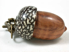 LV-3001 Japanese Sugi & Betel Nut Acorn Pendant Box, Keychain, Pill Fob-SCREW CAP