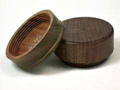 LV-2857 Verawood & Brown Ebony Flat Pill Box, Ring Holder, Jewelry Box-SCREW CAP