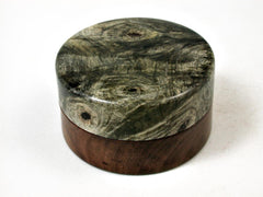 LV-2853 Buckeye Burl & Tamboti Flat Pill Box, Ring Holder, Jewelry Box-SCREW CAP
