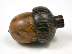 LV-2261 Nargusta Burl & Black Palm Acorn Jewelry, Ring Box, Pill Box, Trinket Box-SCREW CAP