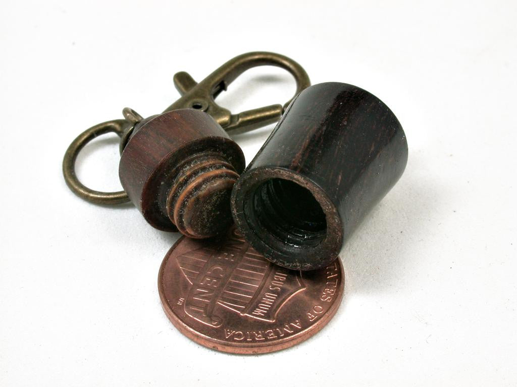 LV-1265 Compartment Pendant, Bag Charm, Compartment Jewelry Camatillo & Lignum Vitae-SCREW CAP