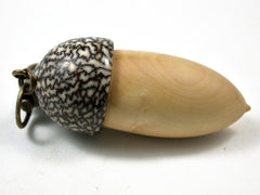 LV-3116 French Boxwood & Betelnut Acorn Box, Pill Holder, Compartment Pendant-SCREW CAP