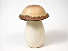 LV-2877 Holly & Live Oak Wooden Mushroom Trinket Box, Pill, Jewelry Box-THREADED CAP