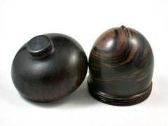 LV-2759 Mun Ebony & Burmese Blackwood Acorn Jewelry Box, Pill Box, Trinket Box-SCREW CAP