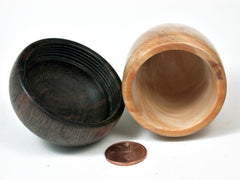 LV-2896 Wooden Acorn Jewelry, Ring Box, Pill Box Port Orford Cedar & Walnut-SCREW CAP