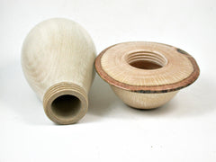 LV-3144 Holly & Live Oak Wooden Mushroom Trinket Box, Pill, Jewelry Box-THREADED