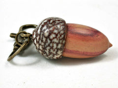 LV-3059 Tulipwood & Betelnut Acorn Box, Pill Holder, Compartment Pendant-SCREW CAP