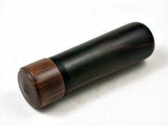 LV-3050 Ebony & Lignum Vitae Slim Pill Box, Toothpick Holder, Needle Case-SCREW CAP