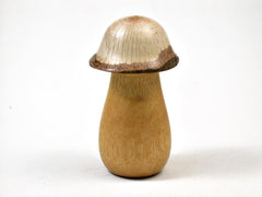 LV-3010 Live Oak & Yellowheart Mushroom Lidded Box, Pill Box, Secret Compartment-THREADED
