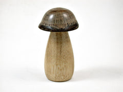 LV-3153 Persimmon & Live Oak Wooden Mushroom Trinket Box, Pill, Jewelry Box-THREADED