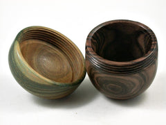 LV-2901 Mun Ebony & Verawood Acorn Pill Box, Jewelry Box, Keepsake-SCREW CAP