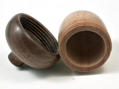 LV-2830 Maple & Walnut Acorn Ring Box, Pill Box-SCREW CAP
