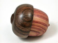LV-2793 Tulipwood & Tamboti Acorn Jewelry, Engagement Ring Box, Pill Box-SCREW CAP