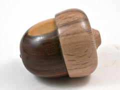 LV-2967 Wooden Acorn Jewelry, Ring Box, Pill Box from Lignum Vitae & Scarlet Oak-SCREW CAP