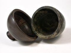 LV-2743 Buckeye Burl & Black Walnut Acorn Jewelry, Ring Box, Pill Box-SCREW CAP
