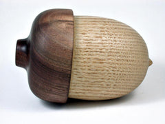 LV-3021 Sassafras & Black Walnut Burl Acorn Jewelry, Ring Box, Pill Box-SCREW CAP