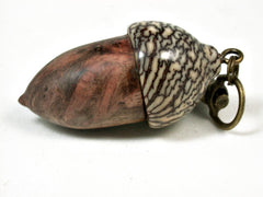 LV-2937 Papaturro Burl & Betelnut Acorn Box, Pill Holder, Memorial Pendant-SCREW CAP