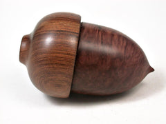 LV-2940 Wooden Acorn Jewelry, Ring Box, Pill Box from Red Mallee Burl & Tamboti-SCREW CAP