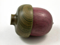 LV-2599 Purpleheart & Verawood Acorn Trinket Box, Keepsakes, Jewelry Box-SCREW CAP