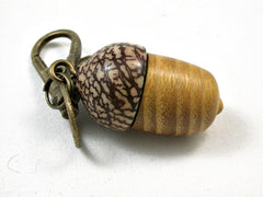 LV-2630 Osage Orange & Betel Nut Acorn Key Fob, Pill Holder, Memmorial Pendant-SCREW CAP