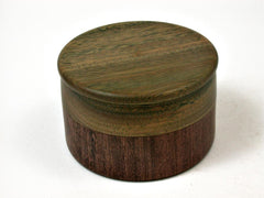 LV-2857 Verawood & Brown Ebony Flat Pill Box, Ring Holder, Jewelry Box-SCREW CAP