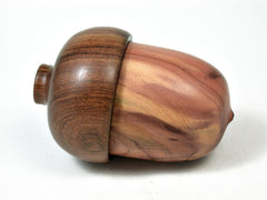 LV-2943 Wooden Acorn Jewelry, Ring Box, Pill Box from Red Cedar & Tamboti-SCREW CAP