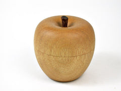 LV-2820 Wooden Apple Threaded Box Made from Yellowheart & Brownheart Stem-SCREW CAP