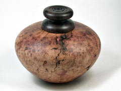 LV-3025  Manzanita & Rosewood Threaded Vessel, Lidded Urn with Vermiculite Inlay