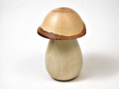 LV-2878 Holly & Live Oak Wooden Mushroom Trinket Box, Pill, Jewelry Box-THREADED CAP