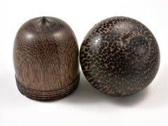 LV-2985 Brownheart & Black Palm Acorn Pill Box, Engagement Ring Box-SCREW CAP