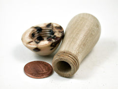 LV-3103 Holly & Raphia Palm Nut Mushroom Box, Pill Box, Secret Compartment-THREADED