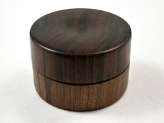 LV-3131  Cocobolo & Tamboti  Flat Pill Box, Ring Holder, Jewelry Box-SCREW CAP