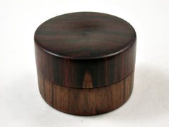 LV-3131  Cocobolo & Tamboti  Flat Pill Box, Ring Holder, Jewelry Box-SCREW CAP