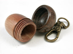 LV-2807 Manzanita & Brown Ebony Acorn Pendant Box, Pill Fob, Secret Compartment-SCREW CAP