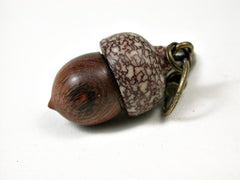 Reserved for Meryl: LV-3071 Desert Ironwood & Betelnut Acorn Box, Pill Holder, Compartment Pendant-SCREW CAP