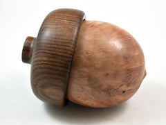 LV-2993 Red gum burl & Chechen Acorn Pill Box, Jewelry Box, Keepsake-SCREW CAP