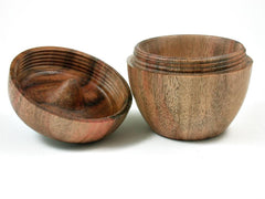 LV-2961 Carob & Ebony Stem Wooden Apple Threaded Box-SCREW CAP