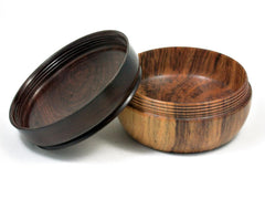 LV-2656 True Lignum Vitae & Desert Ironwood Threaded Trinket, Pill, Jewelry Box--SCREW CAP