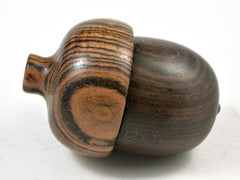 LV-2975 Black Chacate & Bocote Acorn Pill Box, Engagement Ring Box-SCREW CAP