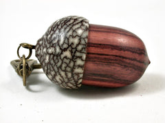 LV-2696 Acorn Pendant Box, Charm, Pill Holder from Masur Birch & Betelnut-SCREW CAP