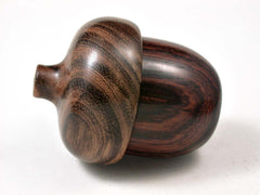 LV-3042 Cocobolo & Mora Acorn Pill Box, Jewelry Box, Engagement Ring Box-SCREW CAP