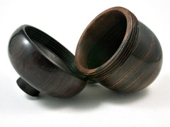 LV-2759 Mun Ebony & Burmese Blackwood Acorn Jewelry Box, Pill Box, Trinket Box-SCREW CAP