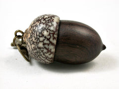 LV-3005 Burmese Blackwood & Betelnut Acorn Box, Pill Holder, Compartment Pendant-SCREW CAP