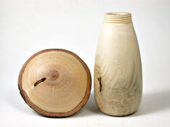 LV-2694 Holly & Live Oak Wooden Mushroom Trinket Box, Pill, Jewelry Box-SCREW CAP