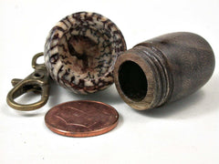 LV-3052 Blue Mahoe & Betelnut Acorn Box, Pill Holder, Compartment Pendant-SCREW CAP