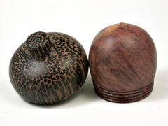 LV-2941 Wooden Acorn Jewelry, Ring Box, Pill Box from Red Mallee Burl & Black Palm-SCREW CAP