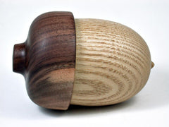 LV-3021 Sassafras & Black Walnut Burl Acorn Jewelry, Ring Box, Pill Box-SCREW CAP