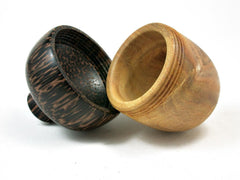 LV-2263 Osage Orange & Black Palm Acorn Jewelry, Ring Box, Pill Box, Trinket Box-SCREW CAP